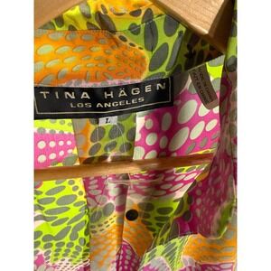 Tina Hagen silk top psychedelic dopamine dressing vivid vintage luxury loose fit